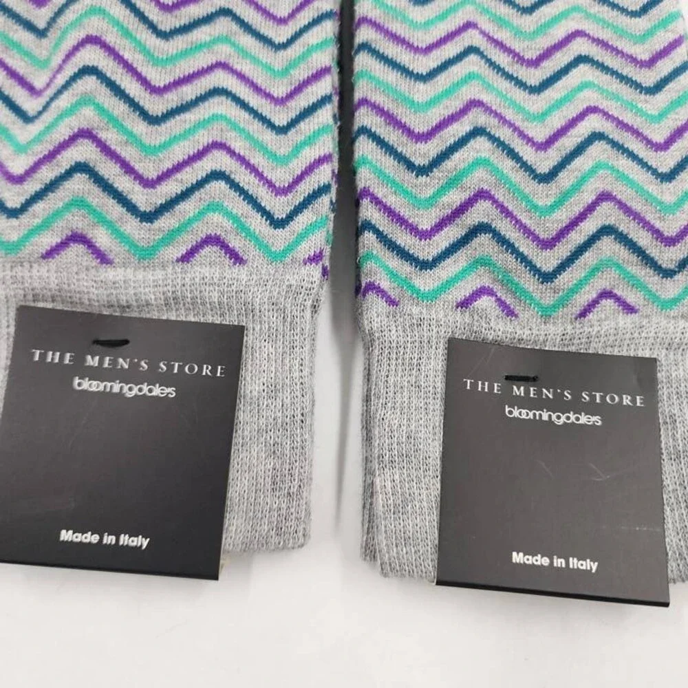 The Men's Store at Bloomingdale's Mini Zigzag Socks Grey Multi - 2 Pairs OS